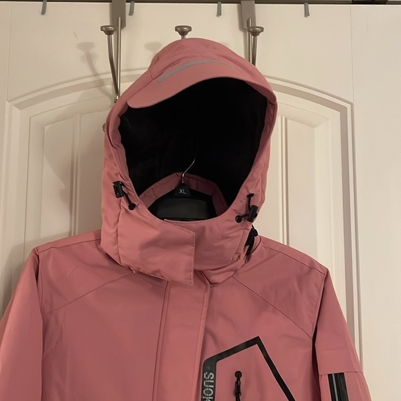 Suokeni Women's S Waterproof Ski Jacket Warm Removable Hood Pink jacket. NWOT - Picture 11 of 13